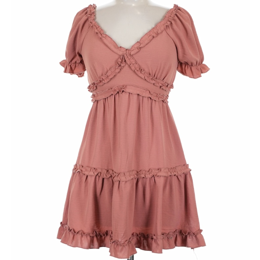 Inspired Hearts Ruffled Pink Dress